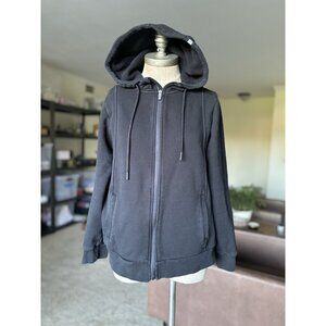 FIGS Hoodie Womens Scrubs Black Hooded Full Zip Medical Nurse Jacket